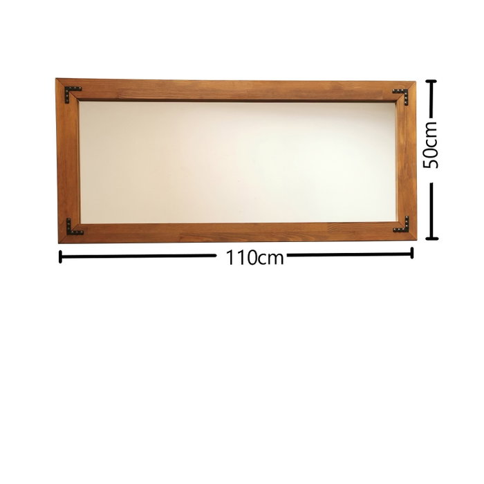 Hanah Home Espejo de Madera Maciza de Pino Color Nogal Hanah Home Espejo de Madera Maciza de Pino Color Nogal